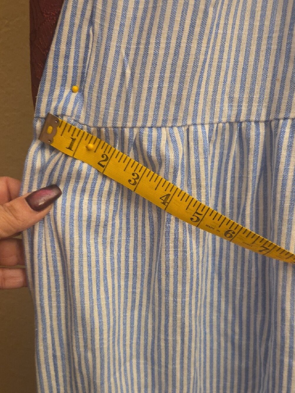 CECILIA NEW YORK Blue and White Striped Tie-Front Midi Sundress - Picture 11 of 16